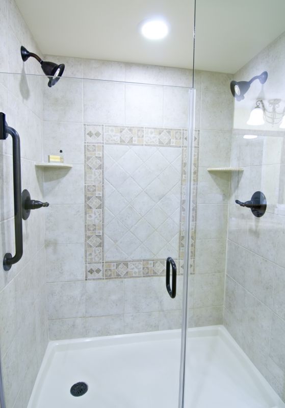Shower with Space-Saving Door
